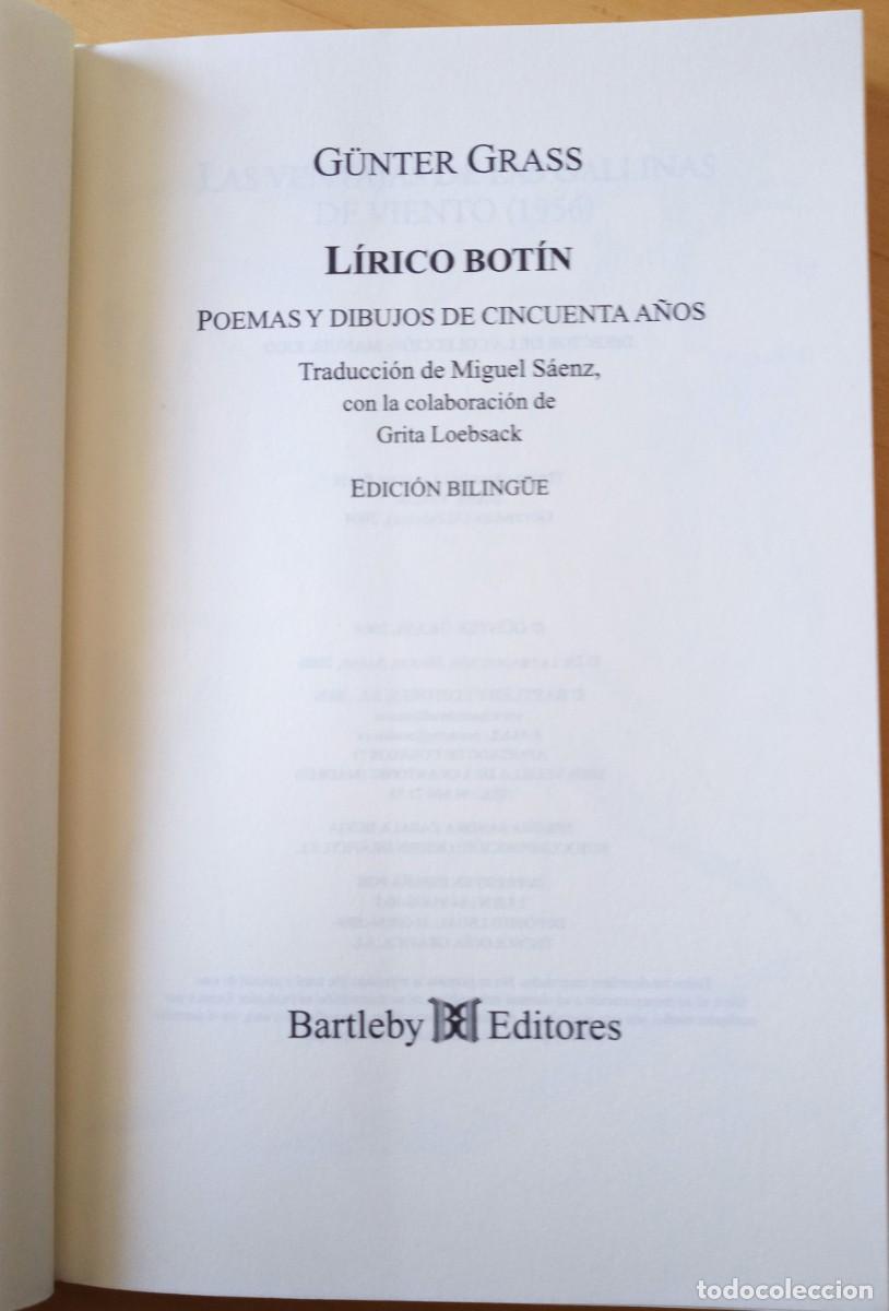 Libros de segunda mano: GUNTER GRASS LIRICO BOTIN - Foto 4
