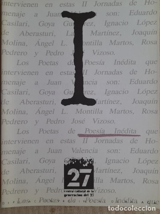 Gebrauchte B&uuml;cher: Poes&iacute;a in&eacute;dita. II, Jornadas de homenaje a Juan Valencia .Centro Cultural de la generaci&oacute;n del 27