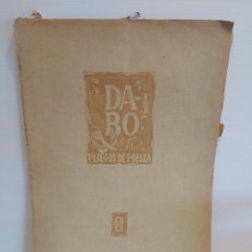 Libros de segunda mano: DABO / PLIEGOS DE POESÍA / 8 / AÑOS '50 / PALMA DE MALLORCA / MANCHAS DEL TIEMPO. LEER. Lote 402269589