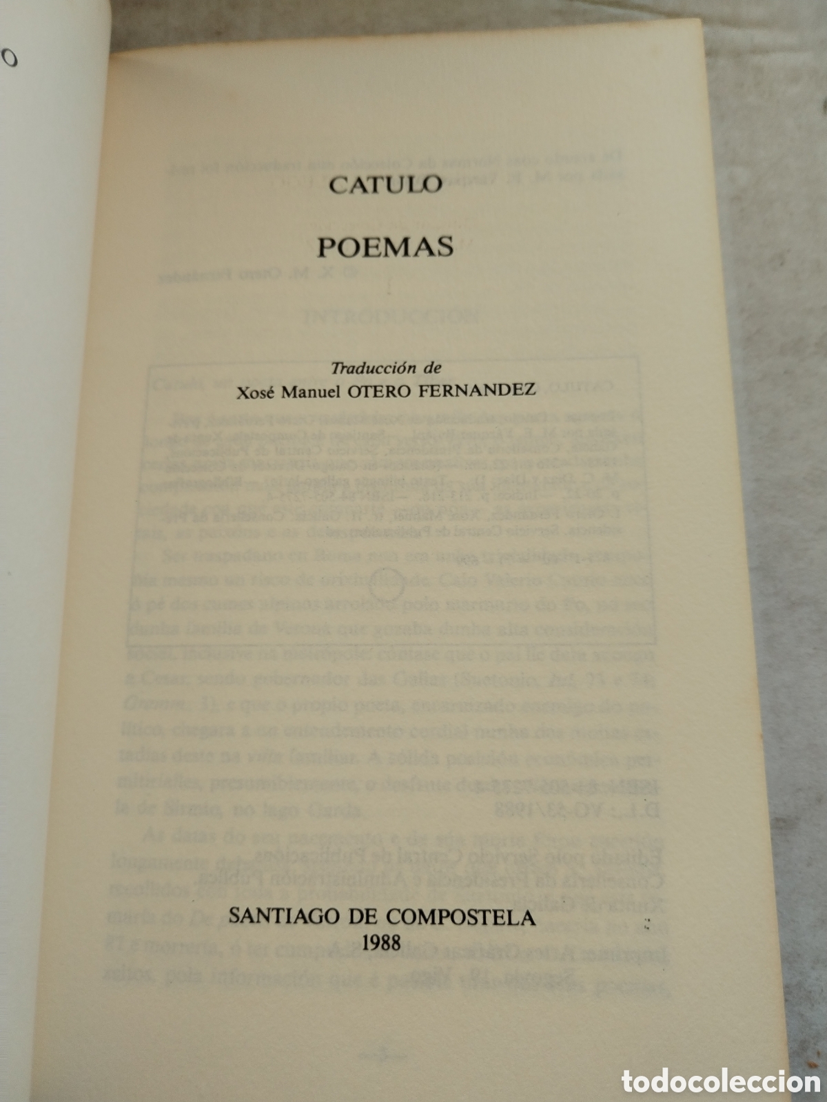 Libros de segunda mano: CATULO/POEMAS (GALLEGO) - Foto 2