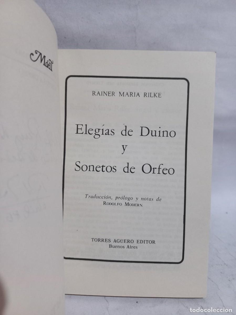 Libros de segunda mano: Rainer Maria Rilke - Eleg&iacute;as de Duino y Sonetos de Orfeo - Primera edici&oacute;n - 1985 - Foto 4