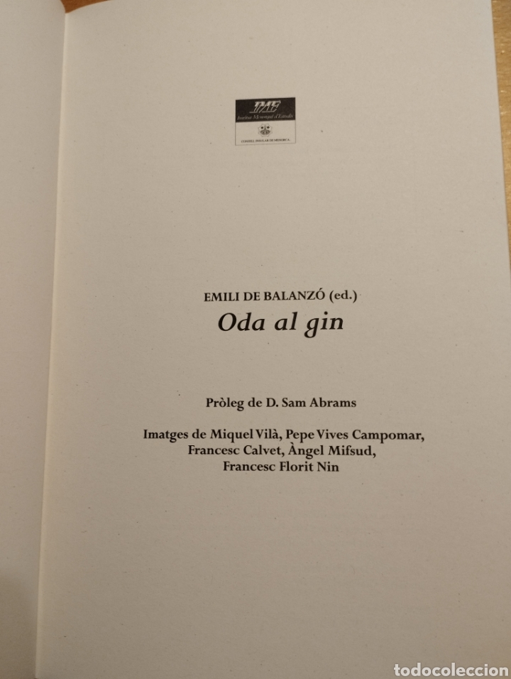 Libros de segunda mano: ODA AL GIN (EMILI DE BALANZ&Oacute;, ED.) - Foto 2