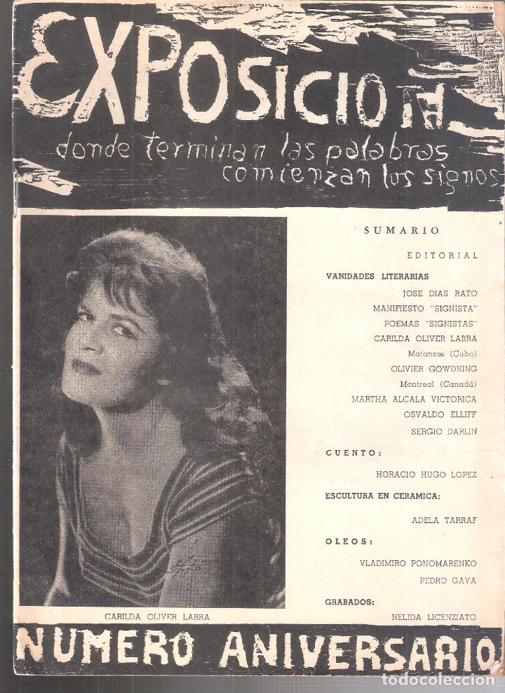 Libri di seconda mano: Exposici&oacute;n. A&ntilde;o III. N&ordm; 7. Verano 1962. Signista.Donde terminan las palabras comienzan los signos.