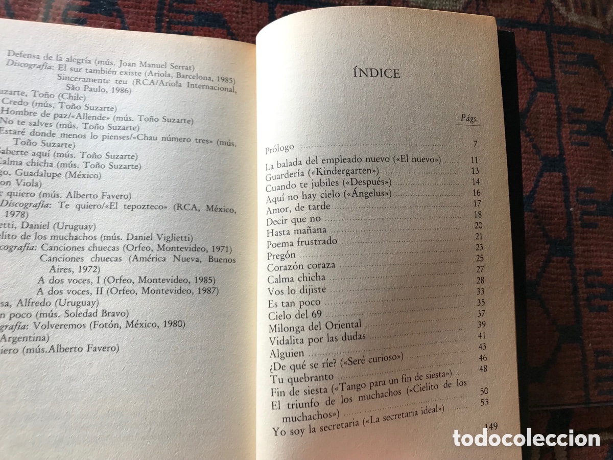 Libros de segunda mano: Canciones del m&aacute;s ac&aacute;. Mario Benedetti. Visor. Ex libris - Foto 4