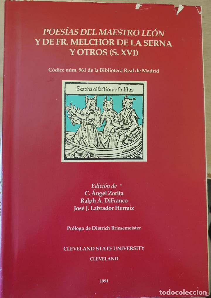 Gebrauchte B&uuml;cher: POESIAS DEL MAESTRO LEON Y DE FR. MELCHOR DE LA SERNA Y OTROS (S.XVI) CODICE NUM. 961 DE LA BIBLIOTE