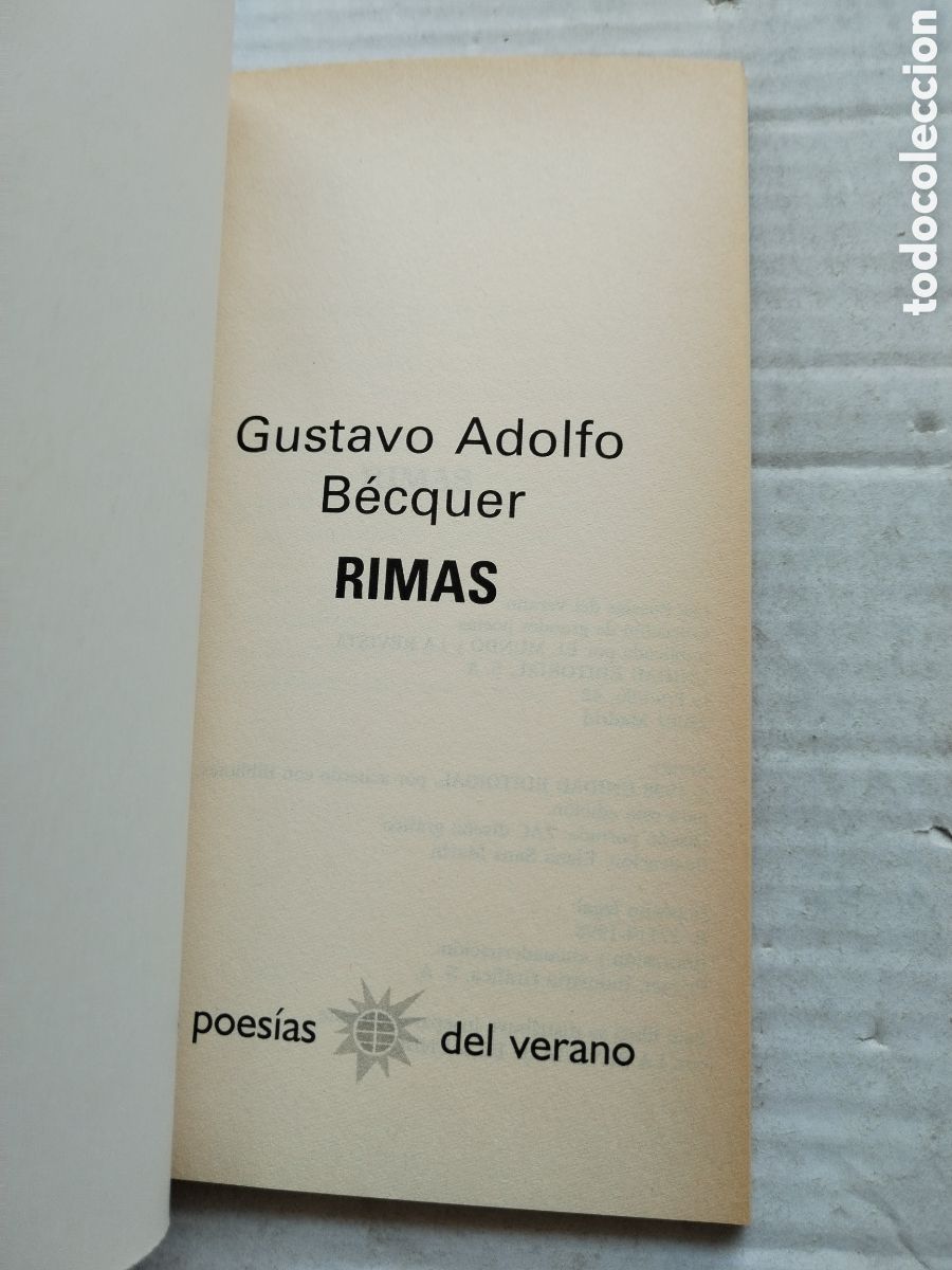 Libros de segunda mano: RIMAS/GUSTAVO ADOLFO BECQUER - Foto 2