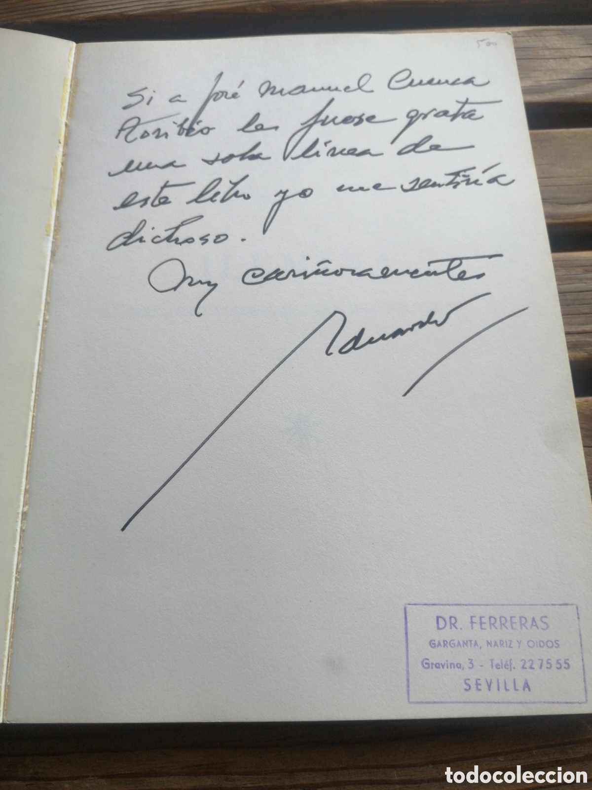 Gebrauchte B&uuml;cher: (Dedicatoria) Ilumina, Eduardo Ferreras, Preludio y sonatas para una felicidad 1984 Sevilla. In 4&ordm; m