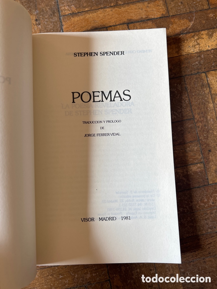 Libros de segunda mano: Poemas - S. Spender - Visor (1981) - Foto 3