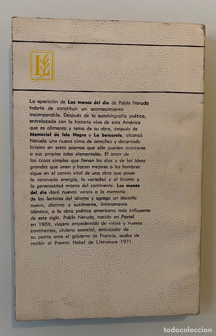 Libros de segunda mano: Las manos del d&iacute;a - NERUDA, Pablo - Foto 2