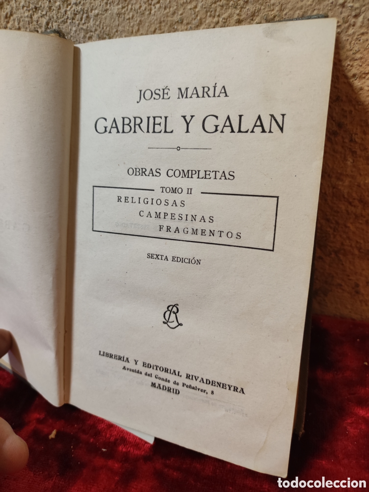 Libros de segunda mano: Obras completas de Gabriel y Gal&aacute;n - Foto 2