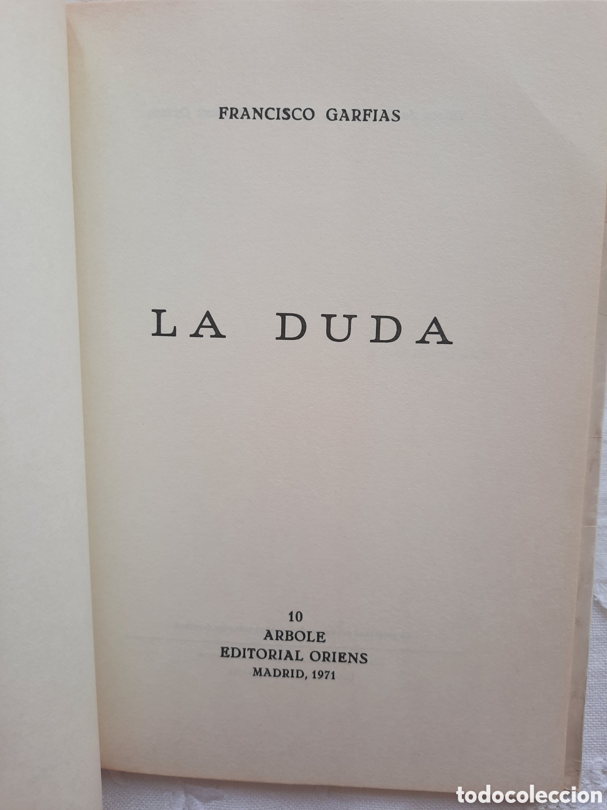 Libros de segunda mano: La duda / FRANCISCO GARFIAS - Foto 2