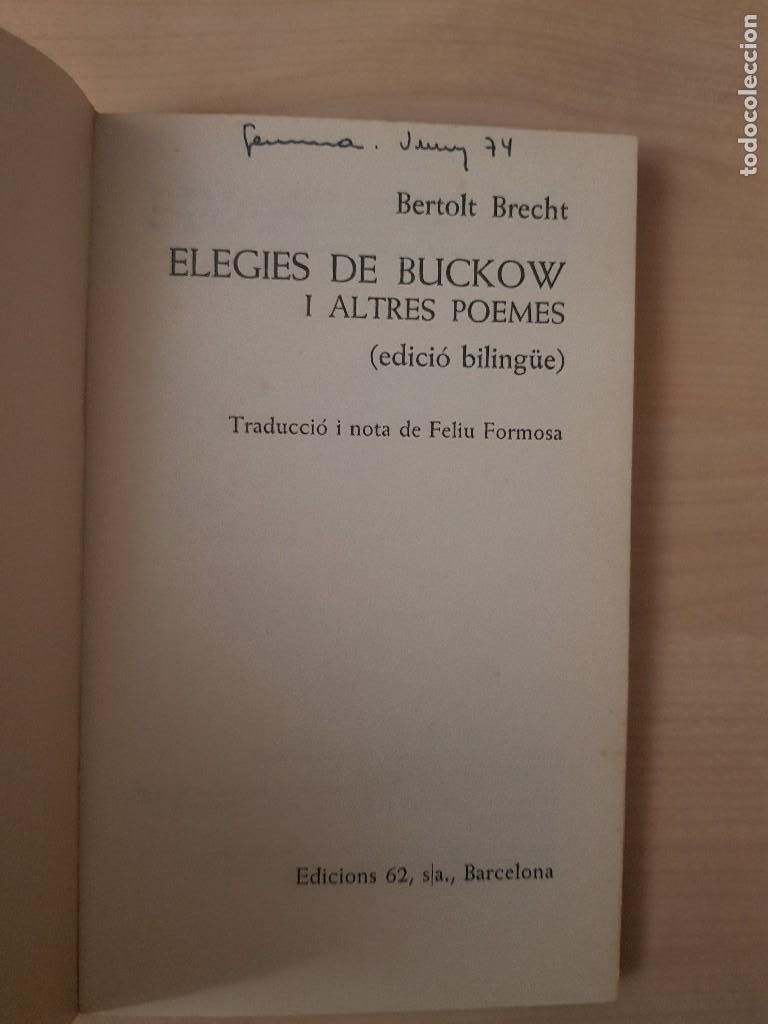 Libros de segunda mano: Les elegies de Buckow - Bertolt Brecht - Foto 2
