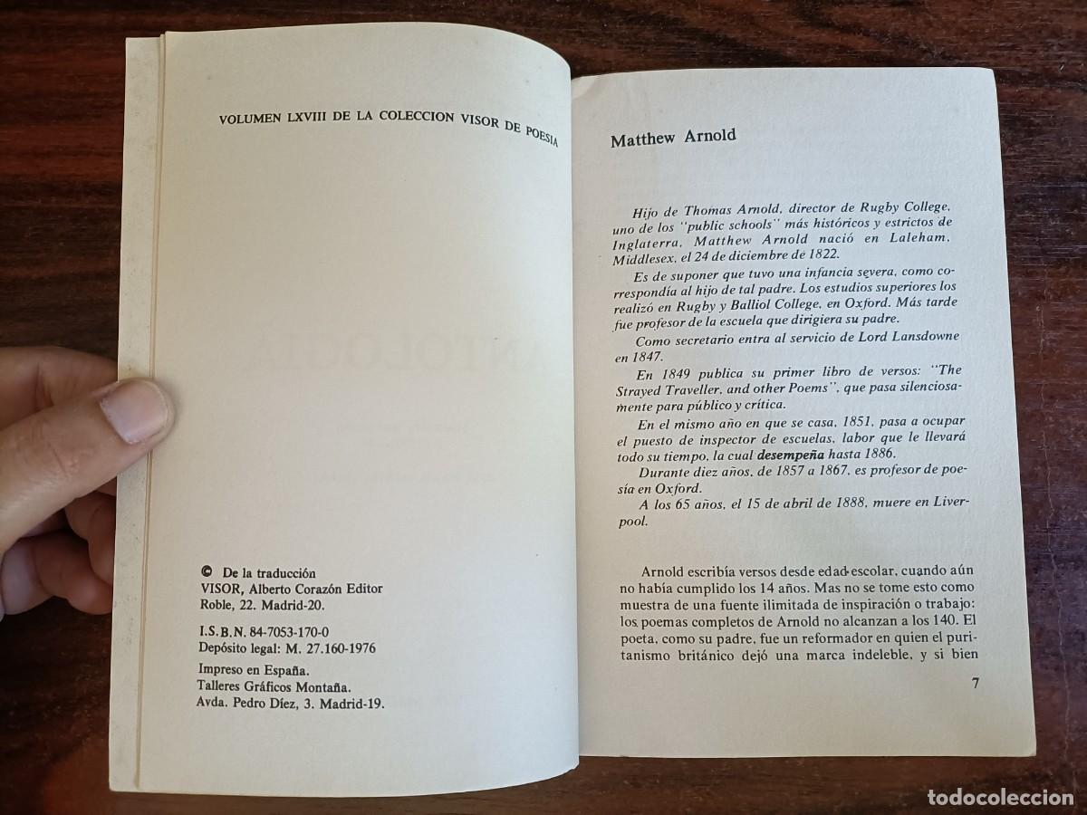 Libros de segunda mano: MATTHEW ARNOLD. ANTOLOG&Iacute;A. 1976 - Foto 3