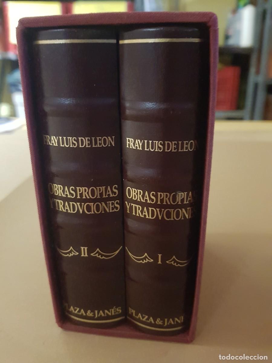 Libros de segunda mano: FRAY LUIS DE LE&Oacute;N-OBRAS PROPIAS Y TRADUCIONES-2 TOMOS EN ESTUCHE-ED.PLAZA & JANES-IMPECABLE