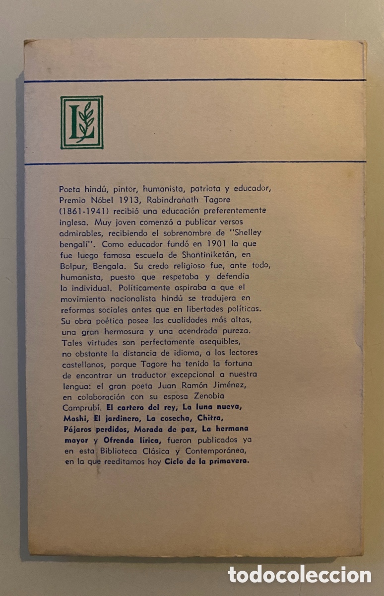 Libros de segunda mano: Ciclo de la primavera - TAGORE, Rabindranath - Foto 2