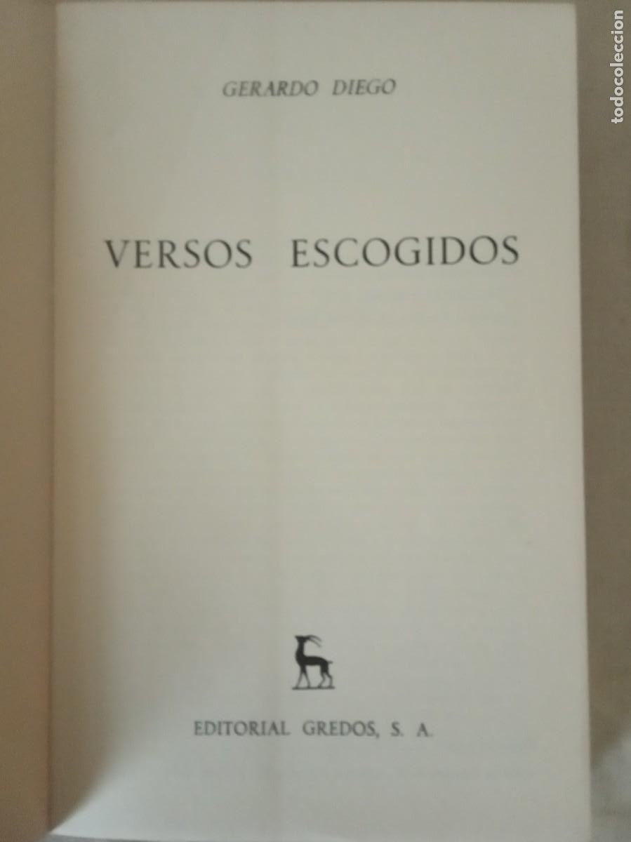 Libros de segunda mano: VERSOS ESCOGIDOS .- GERARDO DIEGO. - Foto 3