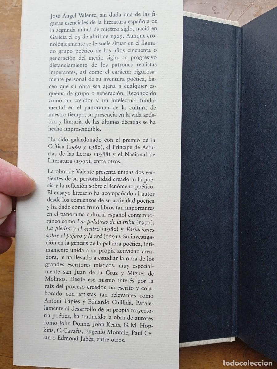 Libros de segunda mano: Jos&eacute; &Aacute;ngel Valente El fulgor - Foto 2