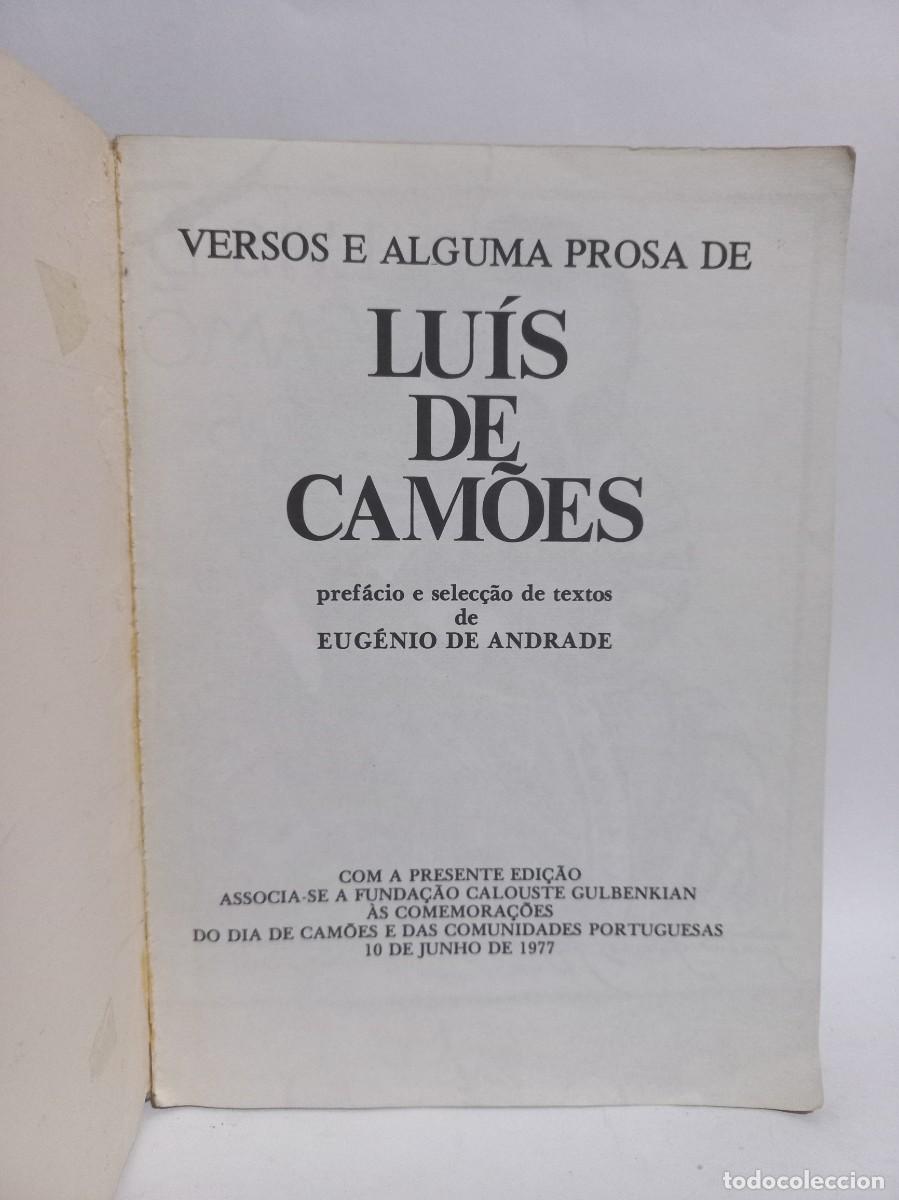 Libros de segunda mano: Versos e Alguma prose da Lu&iacute;s de Camoes - 1977 - Foto 2