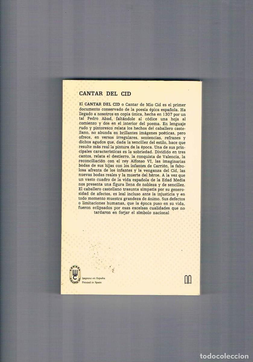 Libros de segunda mano: Cantar del Cid Selecciones Austral 1985 - Foto 2