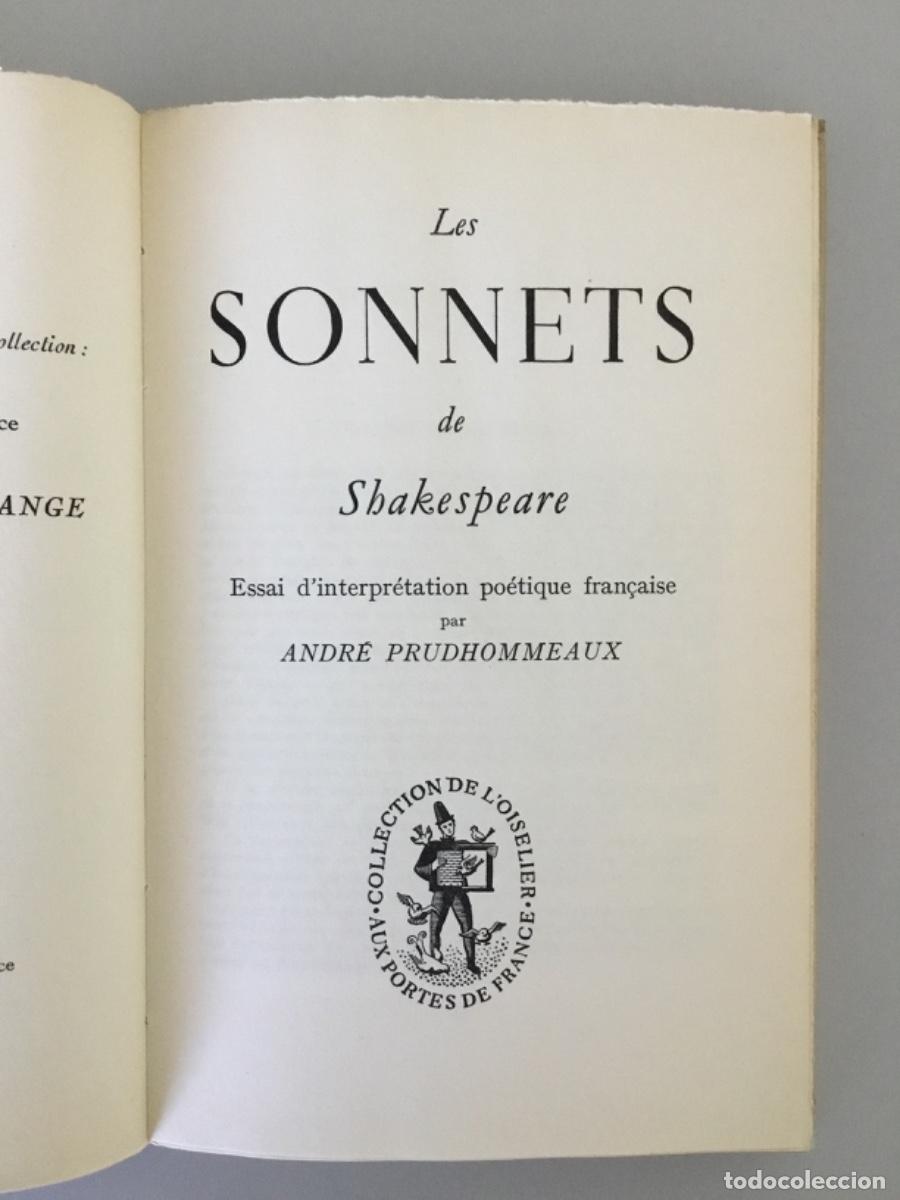 Libros de segunda mano: SHAKESPEARE // LES SONNETS // 1945 // EN FRANC&Eacute;S - Foto 2
