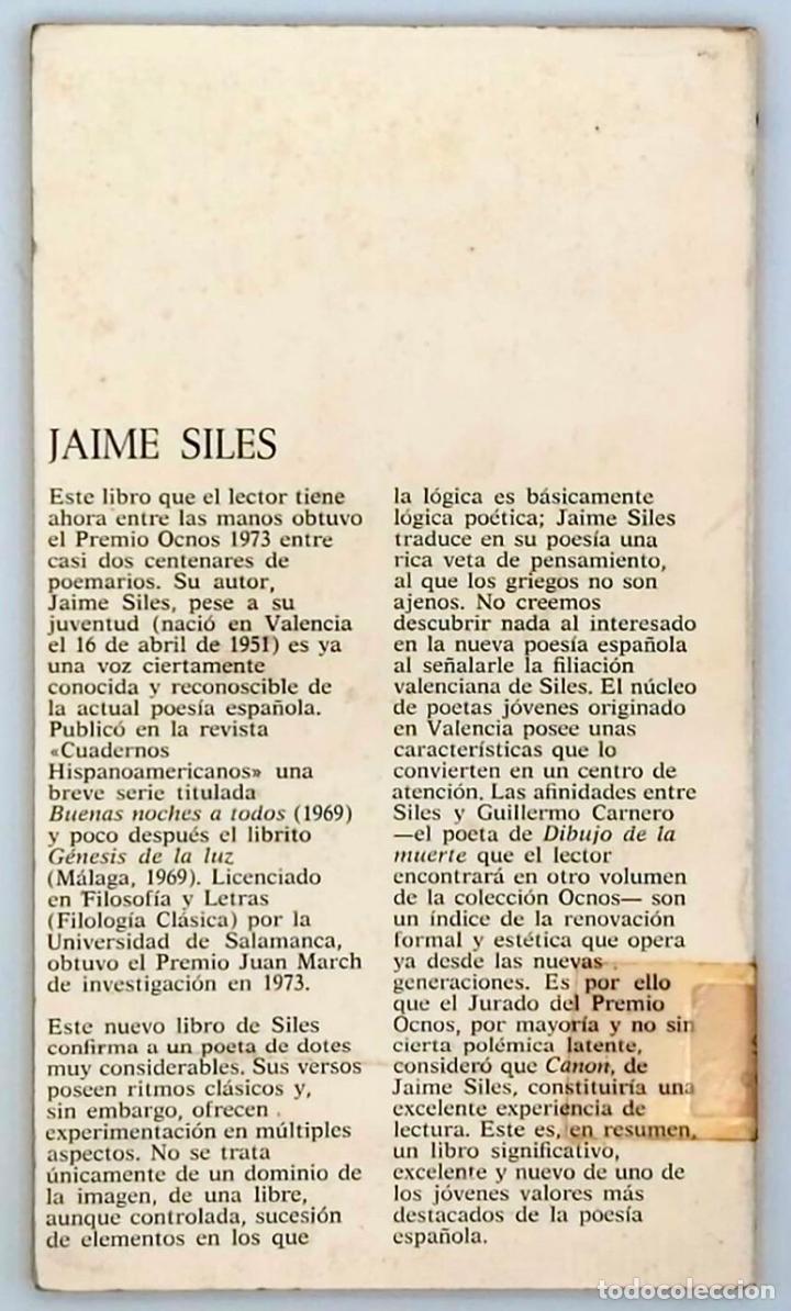 Libros de segunda mano: CANON. JAIME SILES. - Foto 2
