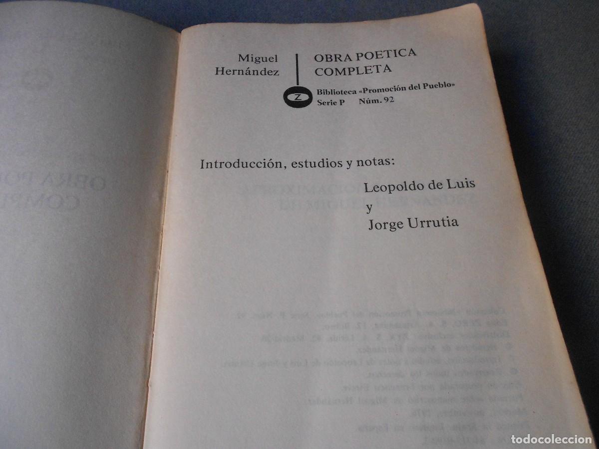 Libros de segunda mano: MIGUEL HERNANDEZ. OBRA POETICA - Foto 3