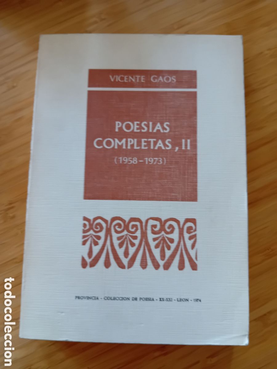 Gebrauchte B&uuml;cher: Poesias completas II (1958-1973) - Vicente Gaos (Bernardino Sahagun, 1974)