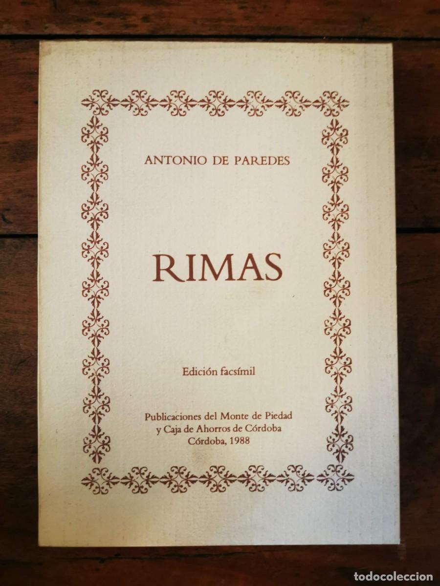 Libros de segunda mano: PAREDES, Antonio de. Rimas - Foto 1