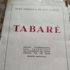 Libros de segunda mano: AÑO 1955 TABARE DE JUAN ZORRILLA DE SAN MARTÍN