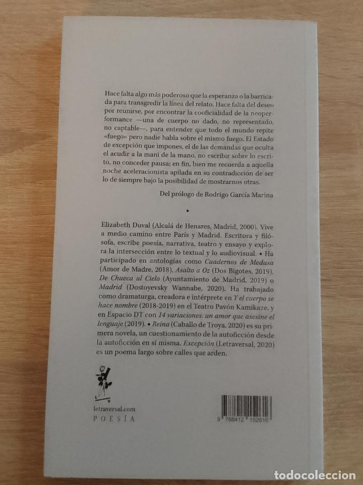Libros de segunda mano: Elizabeth Duval: Excepci&oacute;n (Letra Versal. 2020) - Foto 2