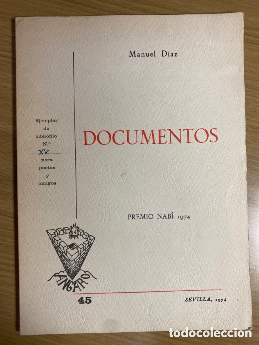 Libros de segunda mano: Libro documentos premio, Navi, Manuel D&iacute;az, 1974 - Foto 1