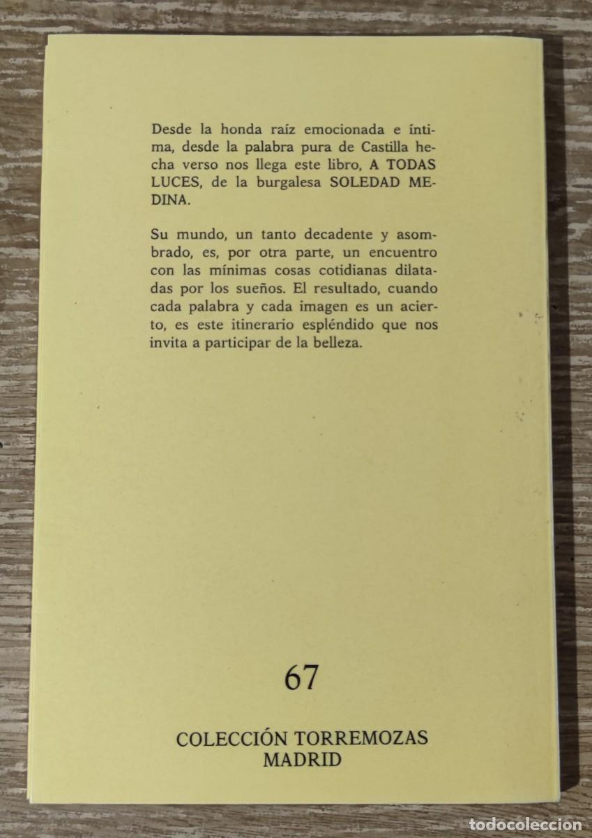 Libros de segunda mano: Libro - A todas luces (1990) Soledad Medina - Foto 3