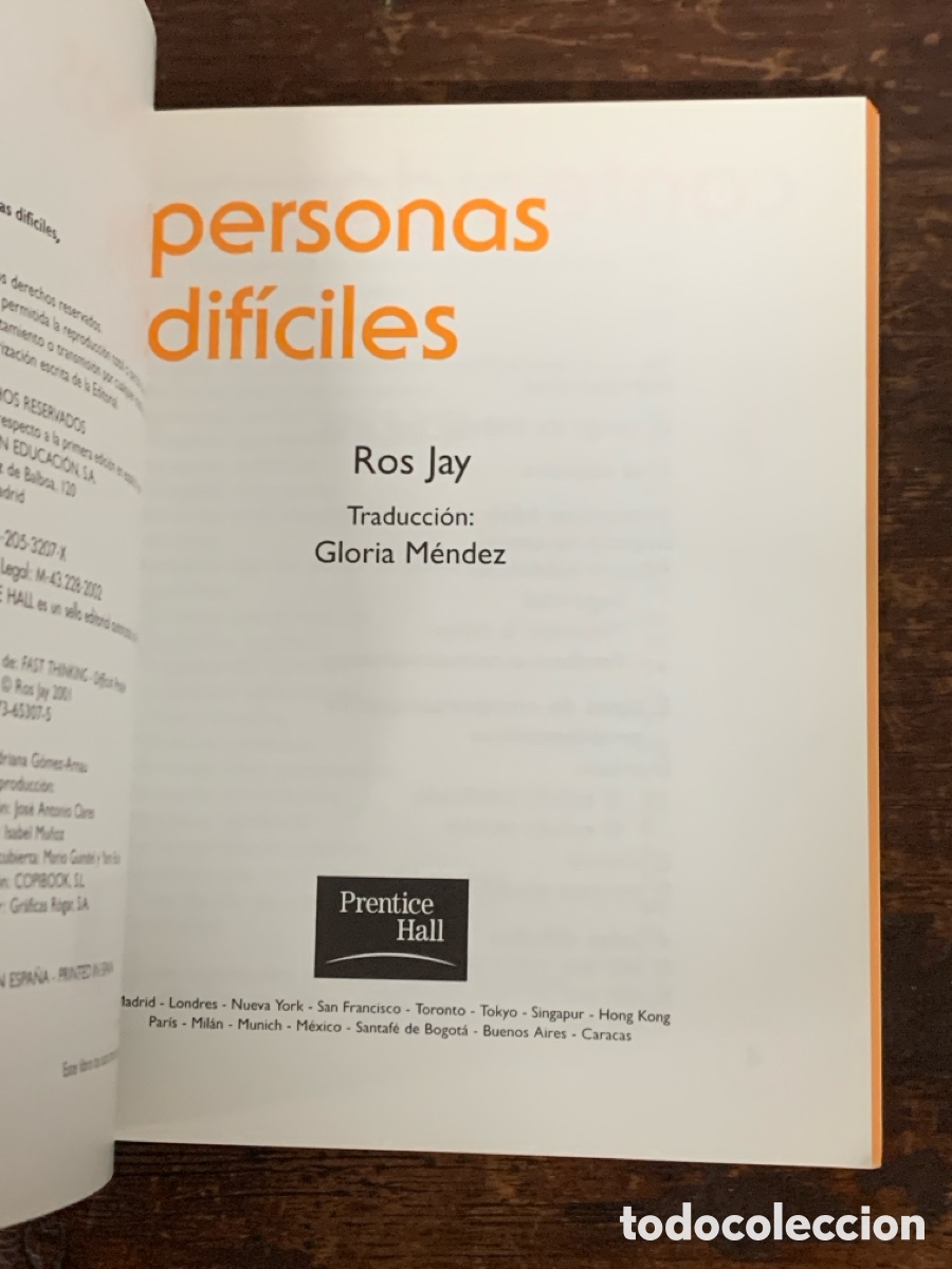 Libros de segunda mano: Personas Dif&iacute;ciles, Ros Jay - PRENTICE HALL 2002 - Foto 2