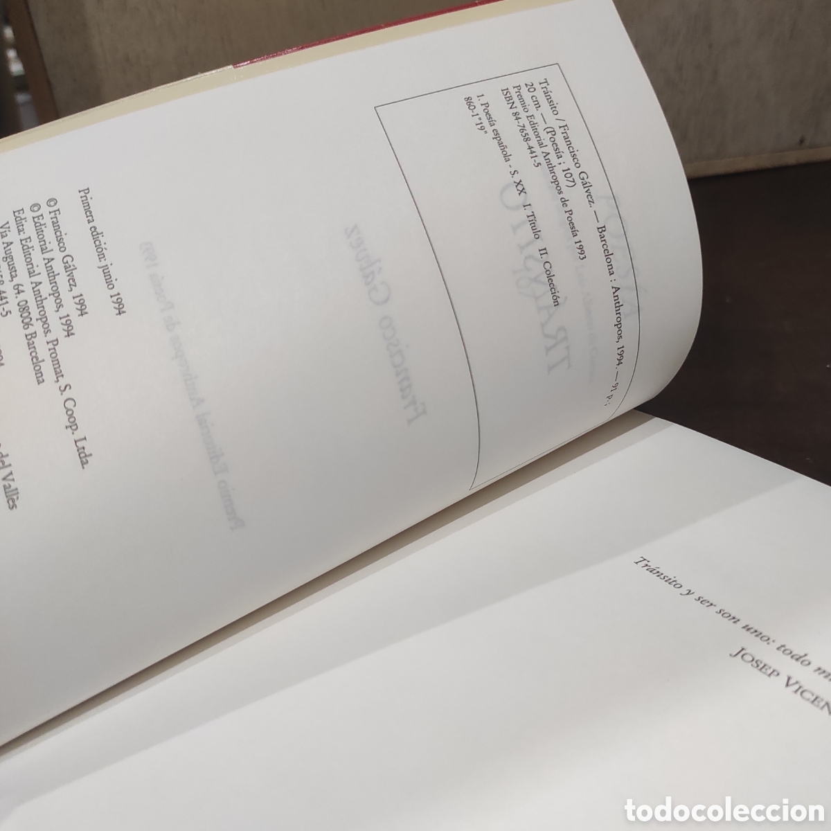 Libros de segunda mano: Tr&aacute;nsito - G&aacute;lvez, Francisco - Foto 5
