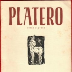 Libros de segunda mano: AÑO 1953 - PLATERO / VERSO Y PROSA NUM. 18 - CADIZ - JUAN RAMON JIMENEZ, EUGENIO DE NORA