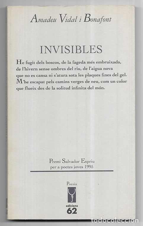 Livres d'occasion: Invisibles Premi Salvador Espriu per a poetes joves 1995 Llibres de L'Escorp&iacute; 181