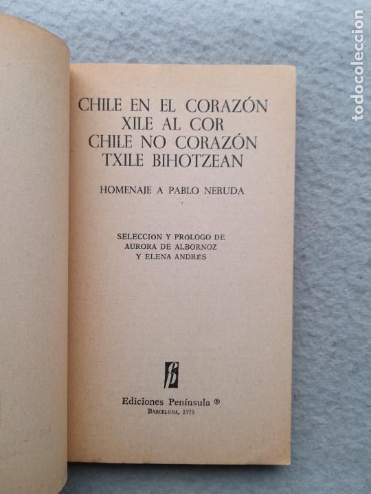 Libros de segunda mano: Chile en el Coraz&oacute;n. Homenaje a Pablo Neruda. - Foto 2