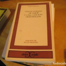 Libros de segunda mano: VEINTE POEMAS DE AMOR Y UNA CANCION DESESPERADA DE PABLO NERUDA 1989. CLÁSICOS CASTALIA BUEN ESTADO