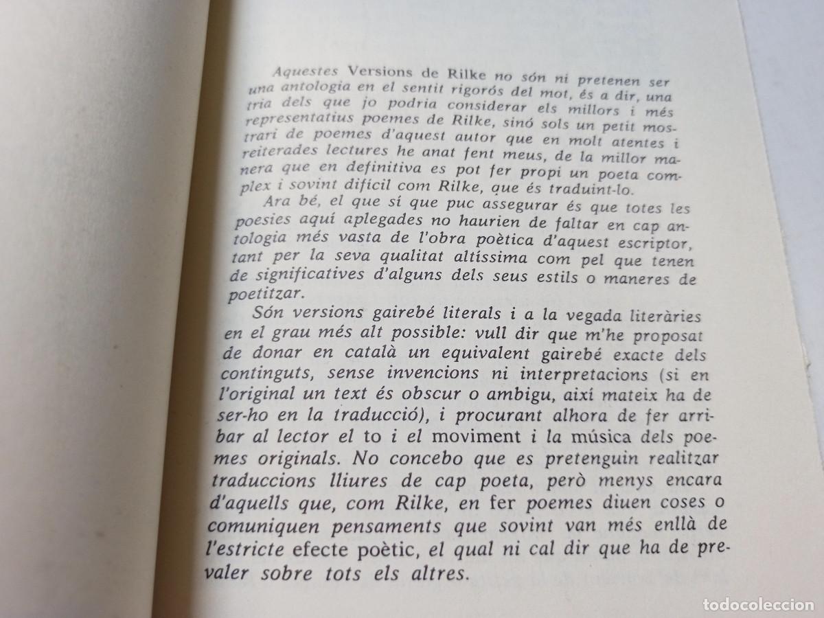 Libros de segunda mano: VERSIONS DE RILKE - JOAN VINYOLI - Foto 5