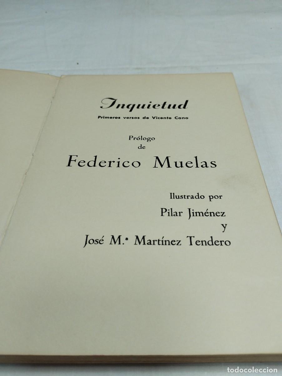 Libros de segunda mano: Inquietud. Vicente Cano, 1969 - Foto 2