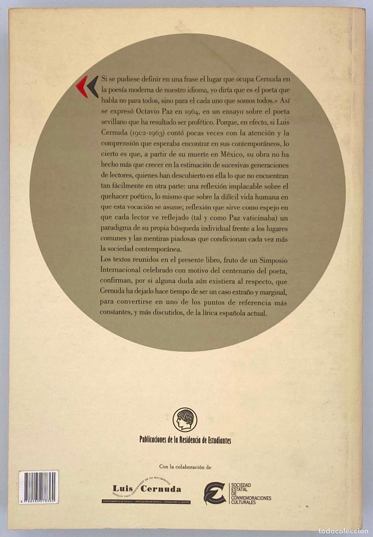 Libros de segunda mano: 100 A&Ntilde;OS DE LUIS CERNUDA. - Foto 4
