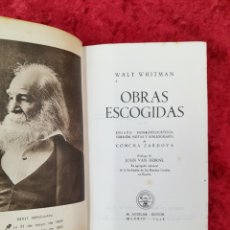 Libros de segunda mano: L-591. OBRAS ESCOGIDAS DE WALT WHITMAN. EDITORIAL M. AGUILAR. MADRID. 1946
