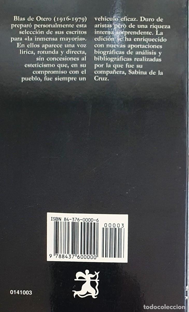 Libros de segunda mano: VERSO Y PROSA. BLAS DE OTERO. CATEDRA 1996. - Foto 2