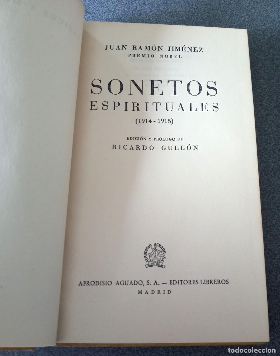 Libros de segunda mano: Sonetos Espirituales Juan Ram&oacute;n Jimenez - Foto 3