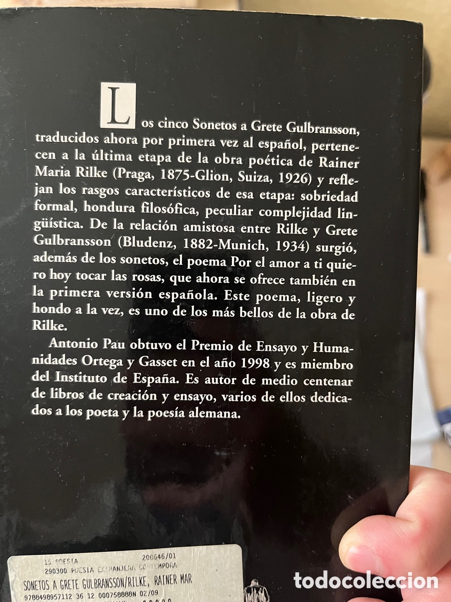 Libros de segunda mano: Sonetos a Grete. Rilke - Foto 2