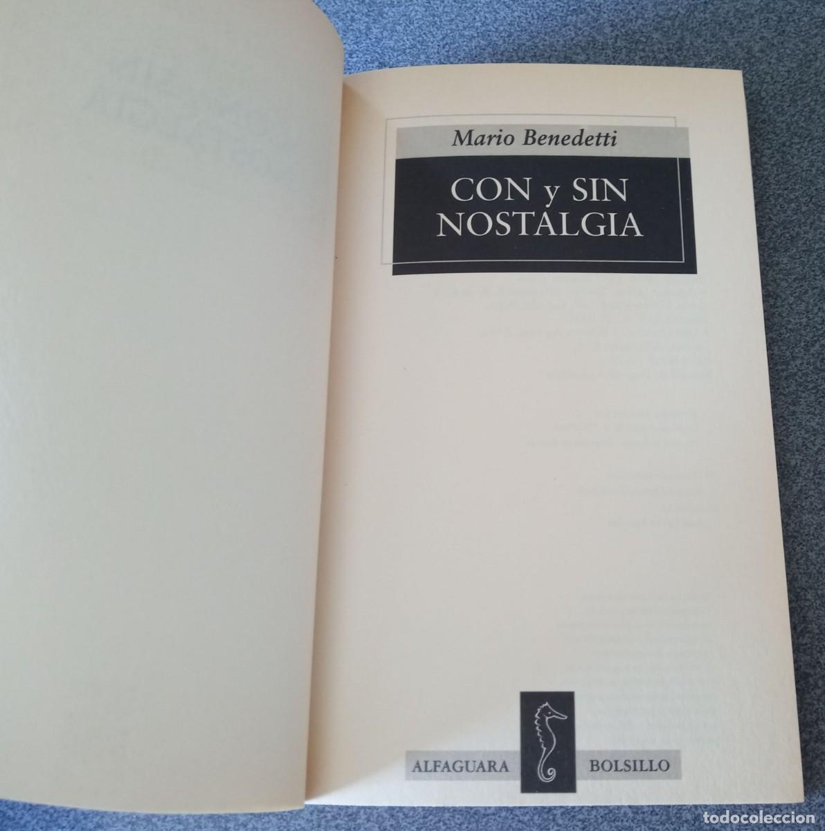 Libros de segunda mano: Con Y Sin Nostalgia Mario Benedetti - Foto 3