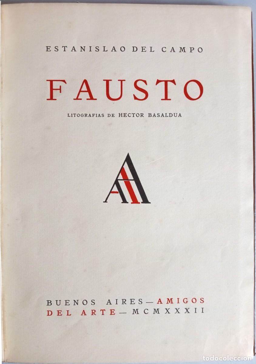 Libros de segunda mano: FAUSTO &ndash; LITOGRAF&Iacute;AS DE HECTOR BASALDUA (con dedicatorias) - Foto 2
