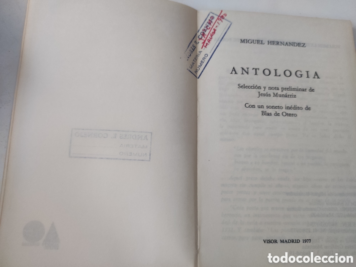 Libros de segunda mano: ANTOLOGIA .- M Hernandez - Foto 3