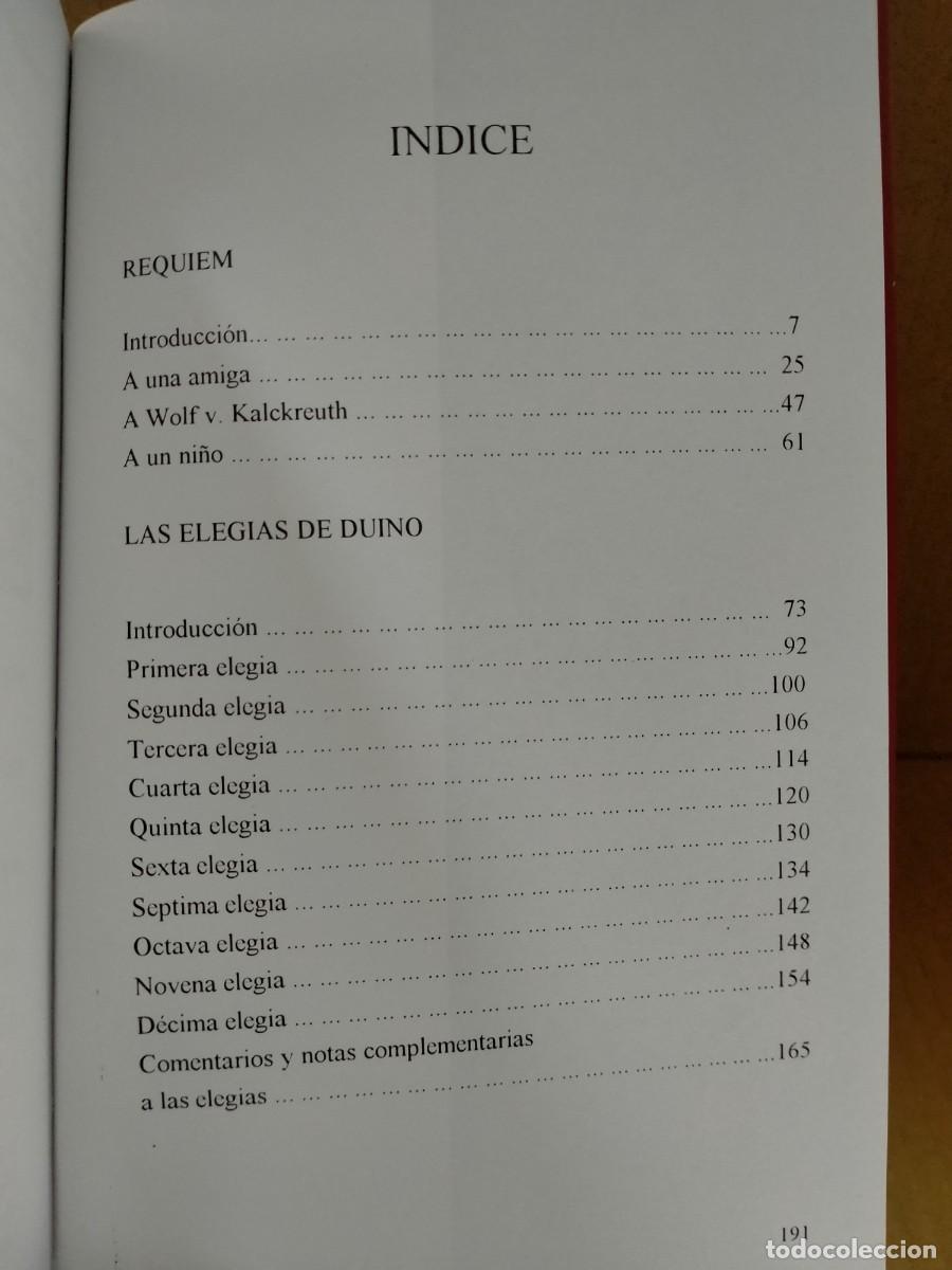 Libros de segunda mano: RILKE. REQUIEM Y LAS ELEG&Iacute;AS DE DUINO .MCA - Foto 2