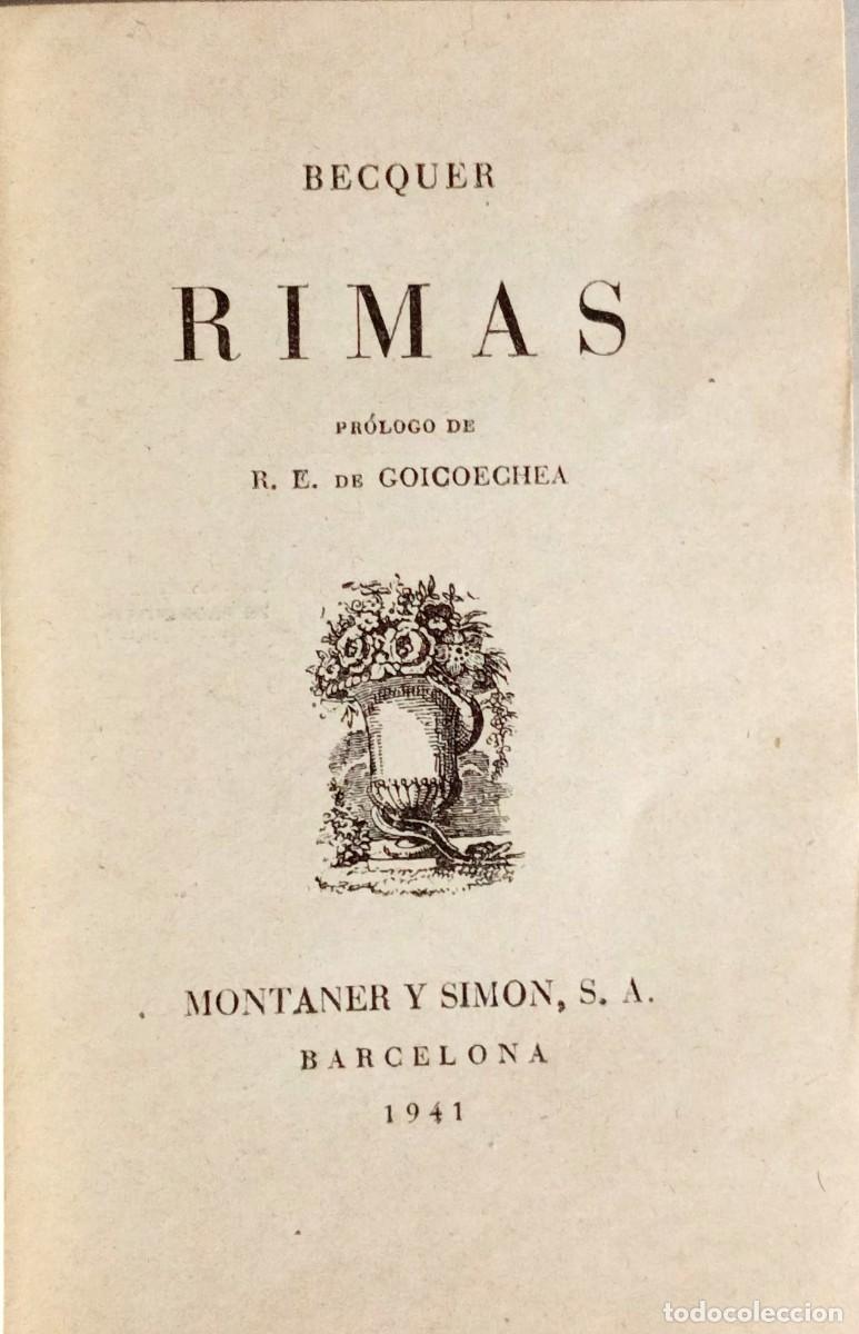 Libros de segunda mano: GUSTAVO ADOLFO BECQUER - RIMAS - Foto 2
